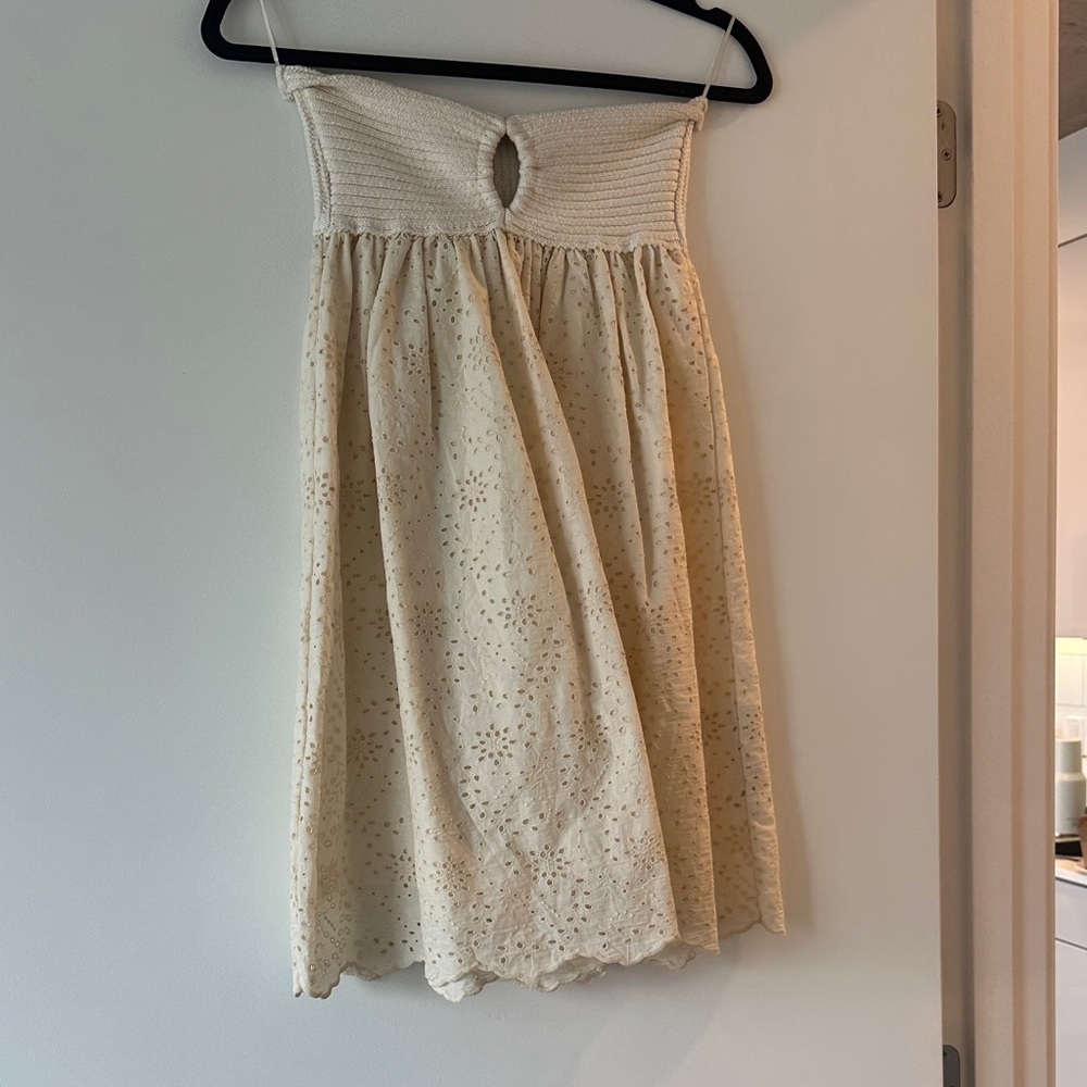 Zara Cream Eyelet Mini Dress